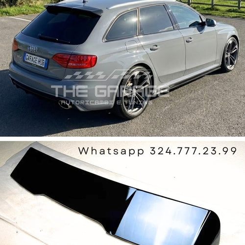 Spoiler Tetto RS4 Design per AUDI A4 B8 Avant *2008-2015* Alettone Nero Lucido