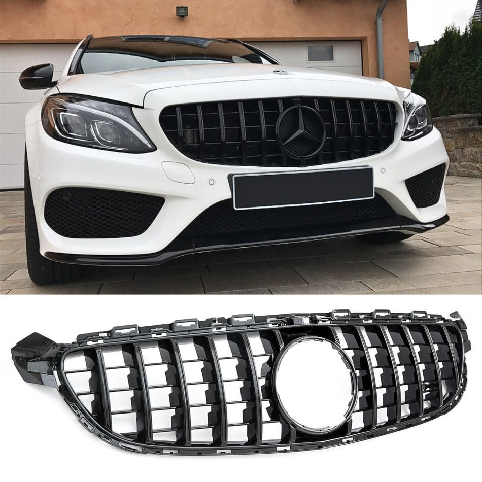 per Mercedes C63 AMG W205 2014-2021 Griglia Radiatore GT Look Nero