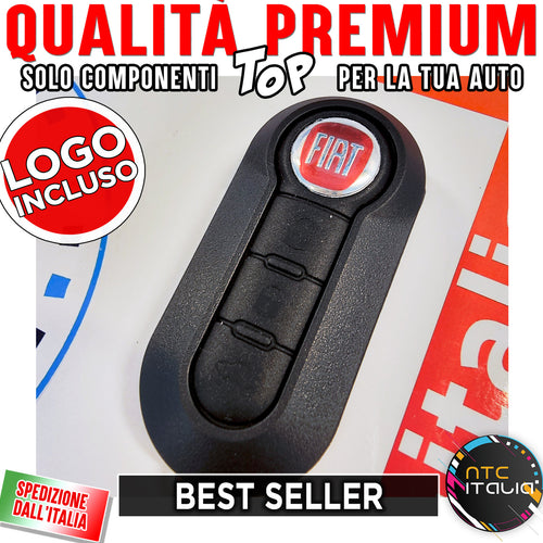 GUSCIO CHIAVE per Fiat 500,500L Panda Punto Evo Bravo Stilo Lancia 3 Tasti+LOGO