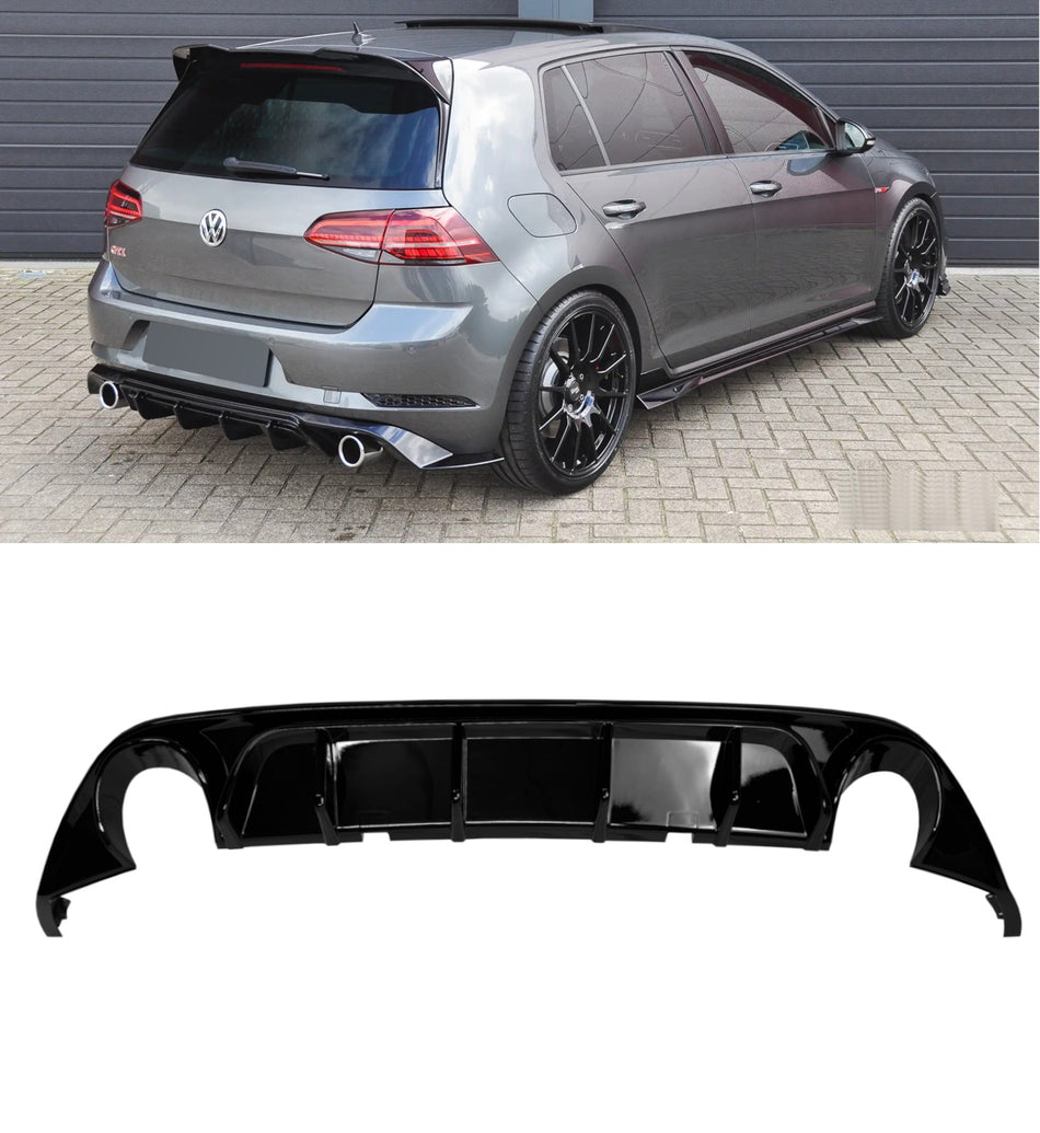 DIFFUSORE POSTERIORE per VW GOLF 7 (2012-2017) TCR-UPGRADE Nero Lucido