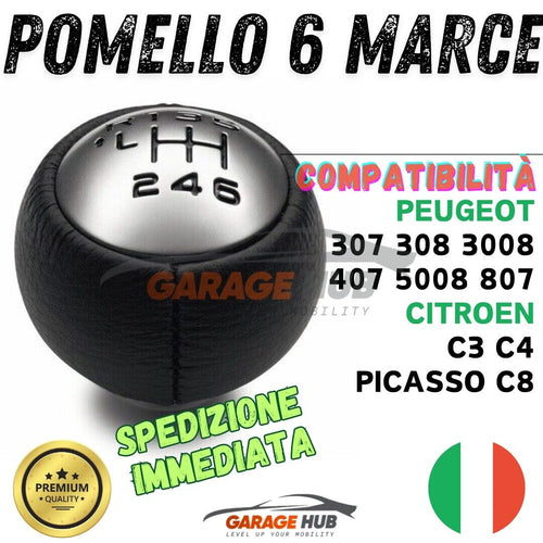 Pomello Cambio 6 Marce per -> Peugeot 307 308 3008 407 5008 807 Citroen C3 C4 C8