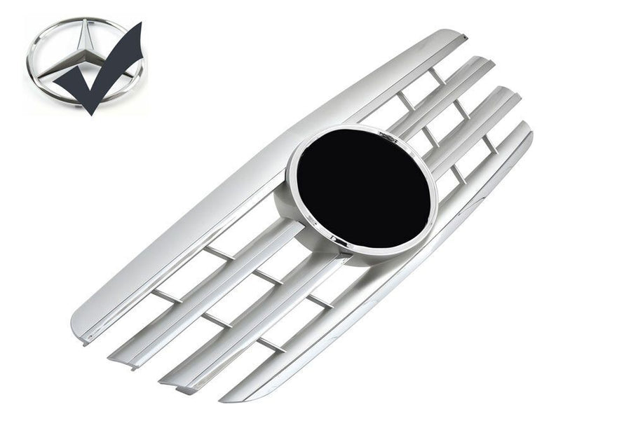 Griglia sportiva per Mercedes W210 S210 E 1999-2002 cromata argento AMG LOOK