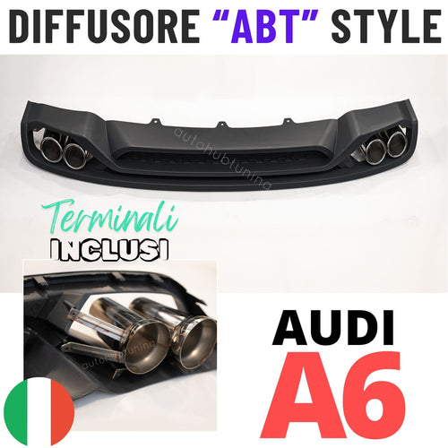 DIFFUSORE ABT DESIGN + TERMINALI INOX per AUDI A4 B8 2012-2015 (NON per SLINE)