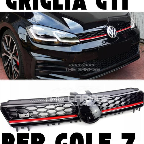 Griglia anteriore per VW GOLF 7 12-17 Mascherina GT NIDO D' APE Nero / Rosso