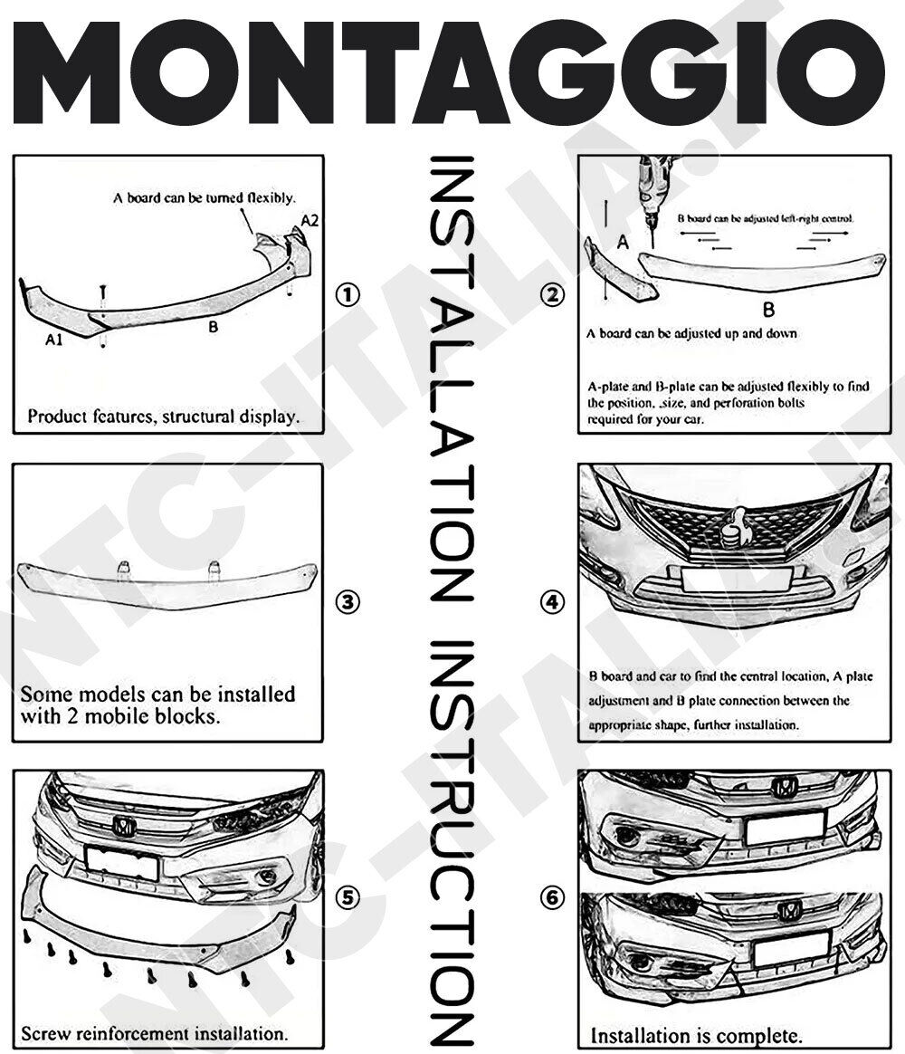 SOTTO PARAURTI LOOK VELOCE per ALFA ROMEO GIULIETTA LAMA SPLITTER FRONTALE – vista 3
