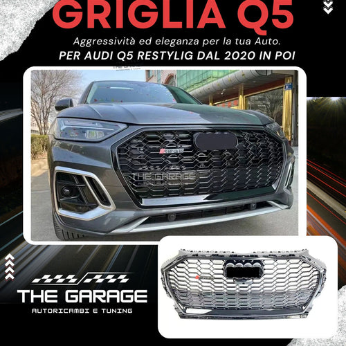 GRIGLIA a Nido d'Ape "RS LOOK" RSQ5 per AUDI Q5 restyling da 2020+ Nero Lucido