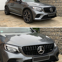 per Mercedes GLC X253 C253 15-19 Griglia Anteriore Nero Lucido