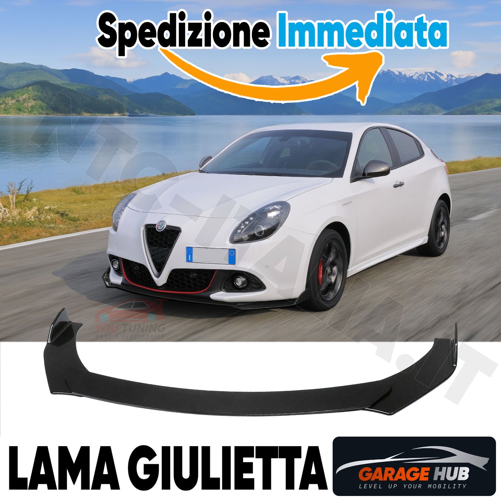 SOTTO PARAURTI LOOK VELOCE per ALFA ROMEO GIULIETTA LAMA SPLITTER FRONTALE – vista 14