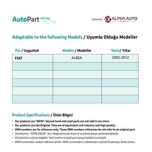 Kit Riparazione Alzacristalli Laterale per Fiat Albea