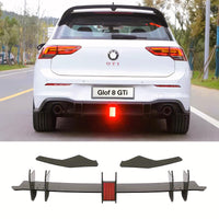 LAME Diffusore per VW GOLF 8 GTI / GTD  con + LED POSTERIORE Nero Lucido ABS
