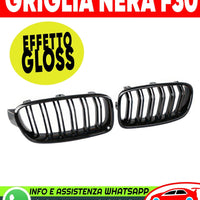 🤩GRIGLIA CALANDRA DOPPIA↖️ NERO LUCIDO per BMW Serie 3 F30 F31 F35