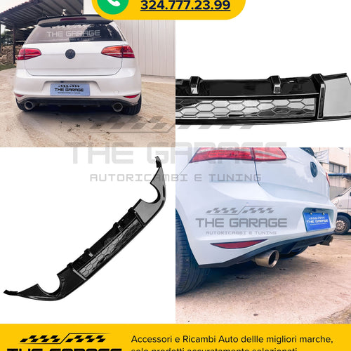 DIFFUSORE POSTERIORE per VW GOLF 7 TDI GTD dal 2013 per due terminali singoli