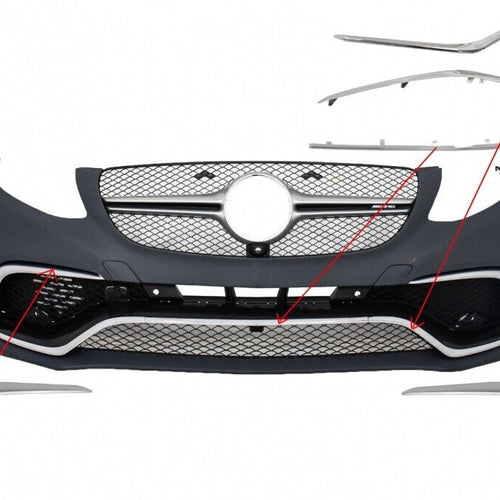 Spoiler anteriore Splitter Flaps Flics Guarnizione cromata per Mercedes GLE Coup