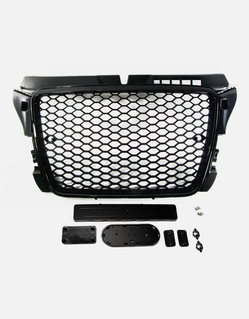 per AUDI A3 8P 8PA 2008-2012 Griglia RS3 Nero a Nido D'ape PDC