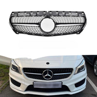 per MERCEDES CLA C117 W117 2016-2019 GRIGLIA SILVER - NERA DIAMANTATA ANTERIORE