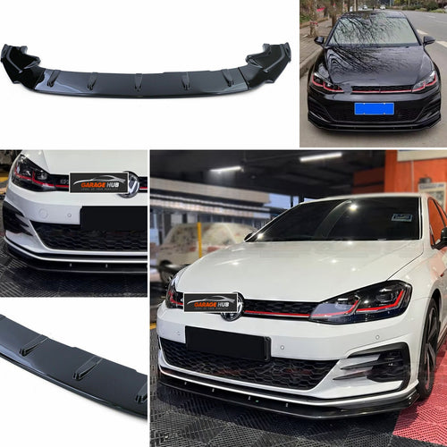 SPLITTER LAMA ANTERIORE paraurti per VW GOLF 7 7.5 GTI / GTD R Nero Lucido