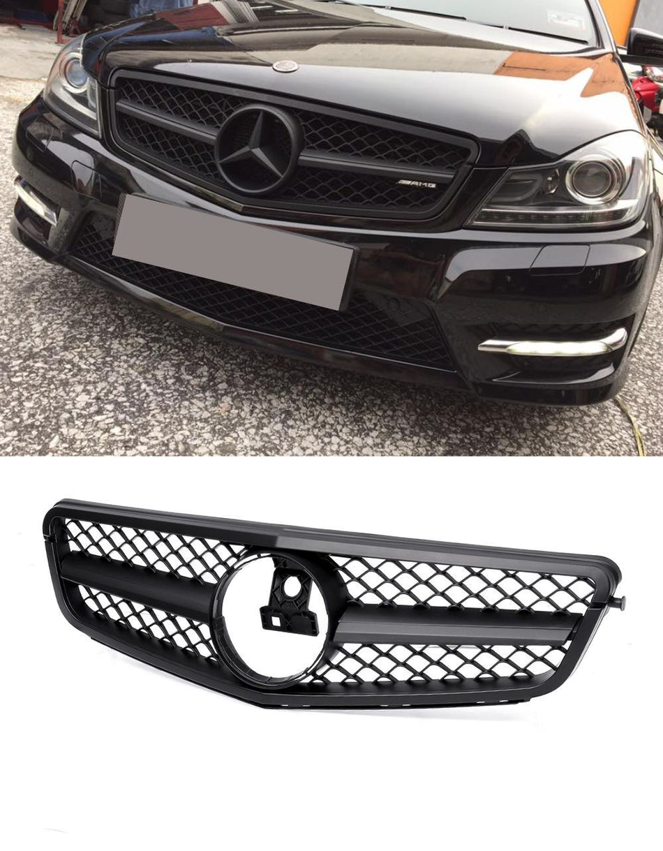 per Mercedes Coupe C204 C63 Griglia Radiatore Nero Opaco Look AMG