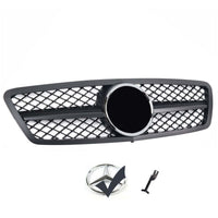 per Mercedes C W203 00-07 Griglia Radiatore Nero Opaco Look AMG