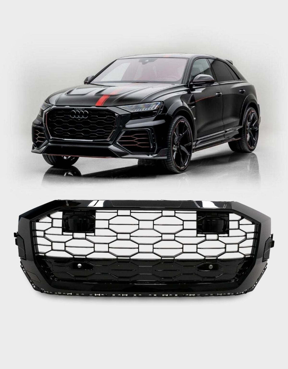 per AUDI Q8 2018-2020 Griglia Anteriore Sport RSQ8 Design Nero