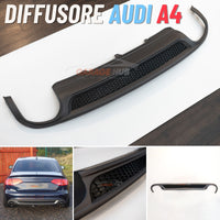 DIFFUSORE 🔥S4 look per AUDI A4 B8 2007-2012 POSTERIORE SOTTO PARAURTI ABS OPACO