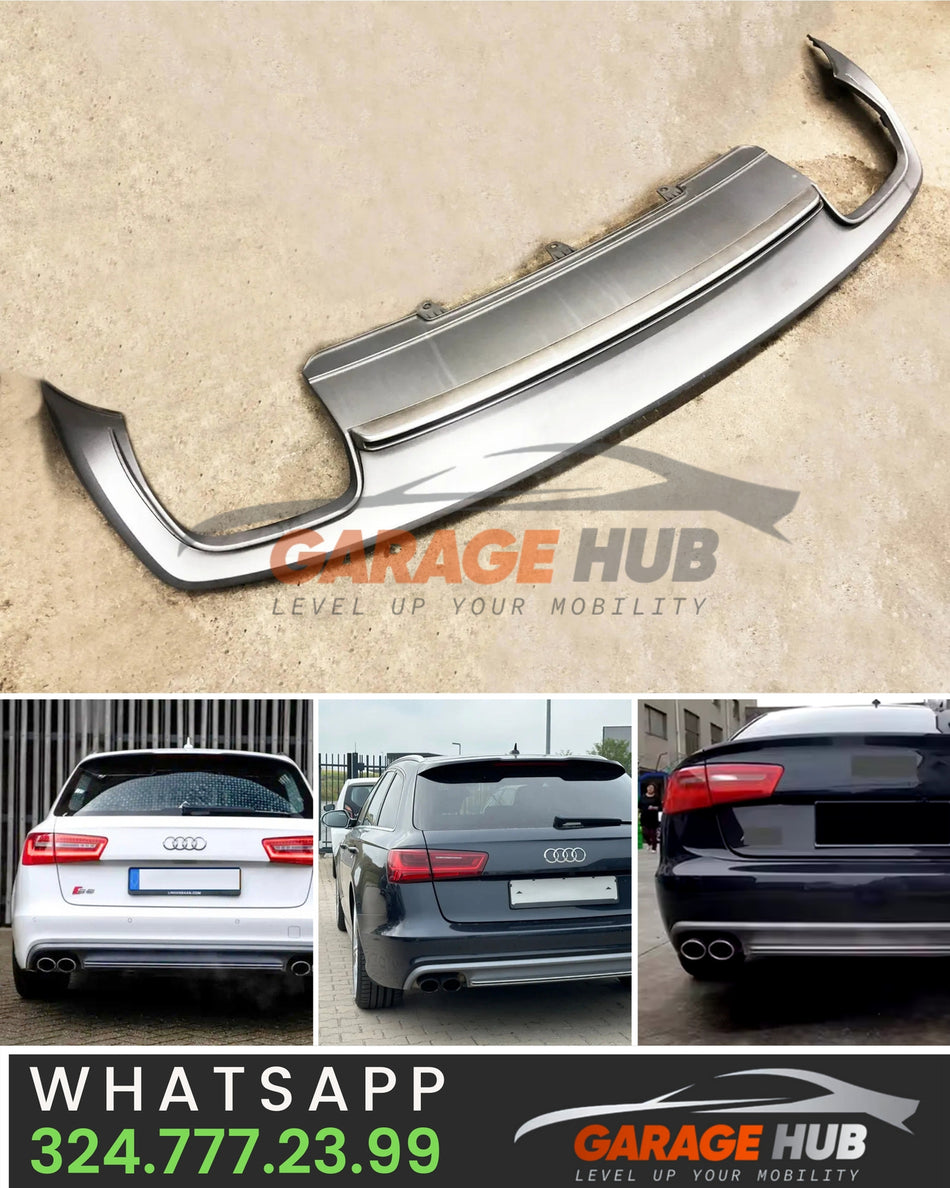 DIFFUSORE S6 per AUDI A6 C7 (2012-2015) sia AVANT che BERLINA -> ABS SILVER