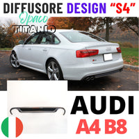 DIFFUSORE 🔥S4 look per AUDI A4 B8 2007-2012 POSTERIORE SOTTO PARAURTI ABS OPACO