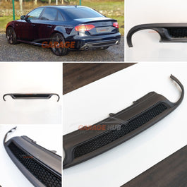 DIFFUSORE S4 look🔥per AUDI A4 B8 2007-2012 POSTERIORE SOTTO PARAURTI ABS OPACO