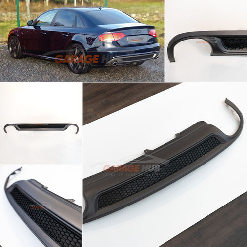 DIFFUSORE S4 look🔥per AUDI A4 B8 2007-2012 POSTERIORE SOTTO PARAURTI ABS OPACO