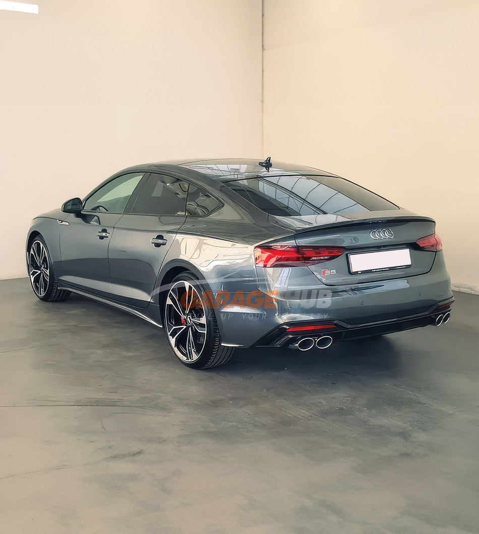 DIFFUSORE *S5 LOOK* per AUDI A5 dal 2021+ S-LINE Restyling NERO LUCIDO ABS