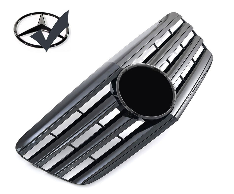 Griglia sportiva per Mercedes W211 S211 E '06 -'09 nero lucido look AMG