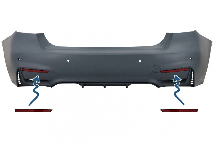 Catarifrangenti rossi per BMW Serie 3 F30 (2011-2019) Solo paraurti posteriore M
