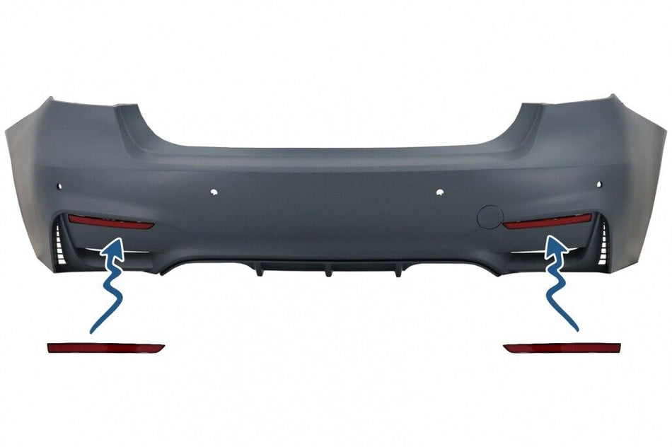 Catarifrangenti rossi per BMW Serie 3 F30 (2011-2019) Solo paraurti posteriore M