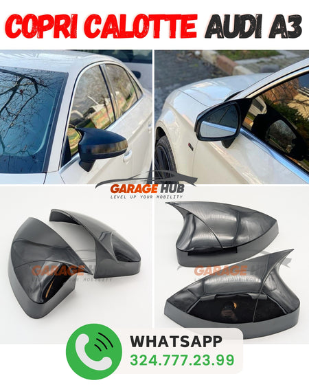 Copri Calotte Specchietti SPORT *Look S3* per Audi A3 8V 2012-2019 Nero – vista 17