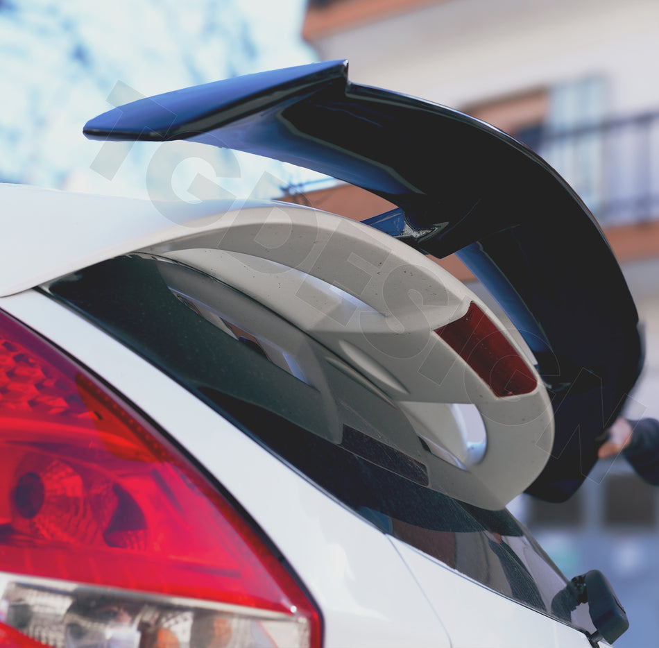 💎Spoiler Posteriore Tetto Ford Fiesta VI VII (MK6 MK7) Nero in Vetroresina