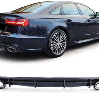 DIFFUSORE + TERMINALI --RS6 LOOK-- per AUDI A6 S-LINE 4G C7 2015-2018 POSTERIORE
