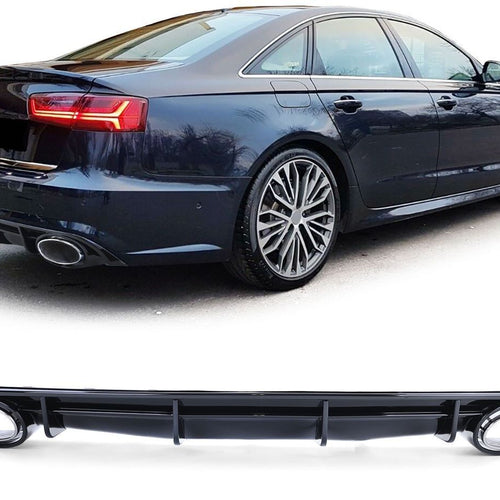 DIFFUSORE + TERMINALI --RS6 LOOK-- per AUDI A6 S-LINE 4G C7 2015-2018 POSTERIORE
