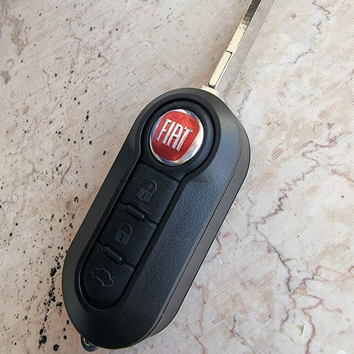 GUSCIO CHIAVE x Fiat 500 500L Panda Punto Evo Bravo Stilo Tasti gomma con LOGO'
