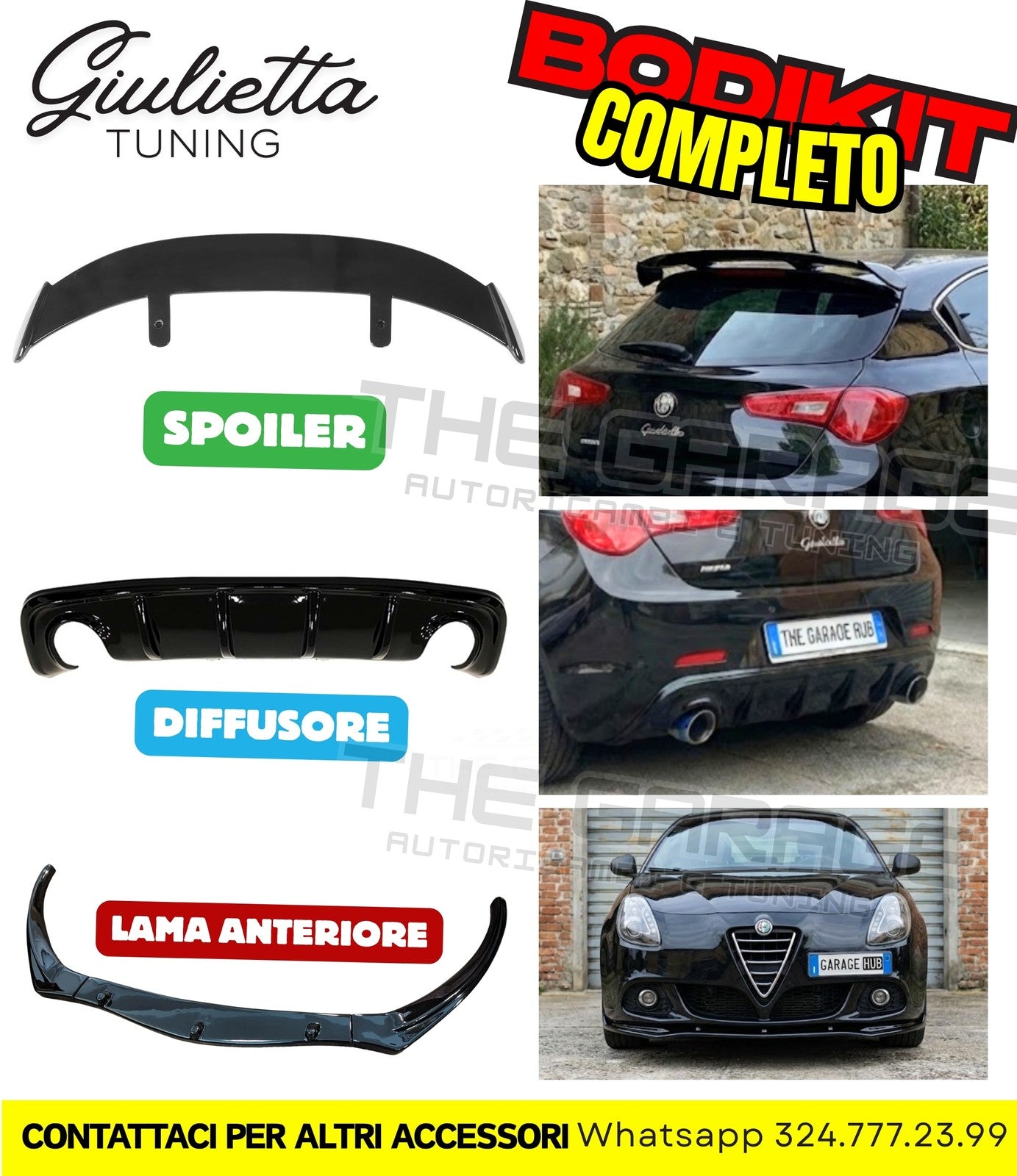 Bodykit Completo per Giulietta SPOILER + DIFFUSORE + LAMA / Stile Quadrifoglio – vista 17
