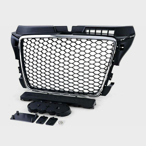 per AUDI A3 8P 8PA 2008-2012 Griglia in Ottica RS3 Nero a Nido D'ape