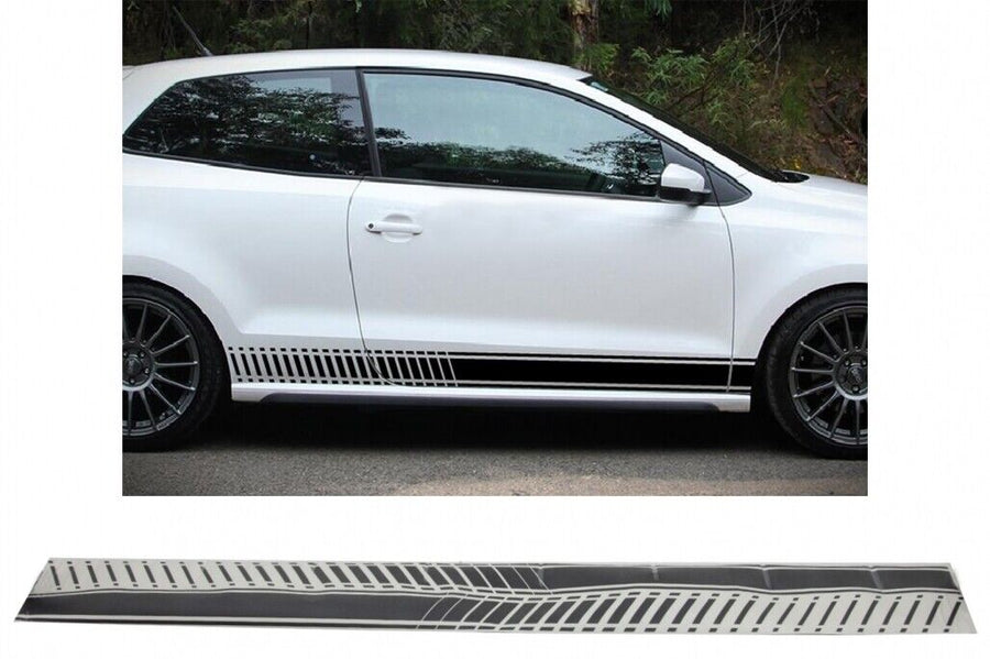 Adesivo per decalcomanie laterali in vinile nero opaco per VW POLO Golf 5 6 7 V