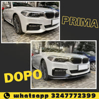 TOP Splitter Lama Spoiler Sotto Paraurti per BMW SERIE 5 G30 M5 LOOK Nero Lucido