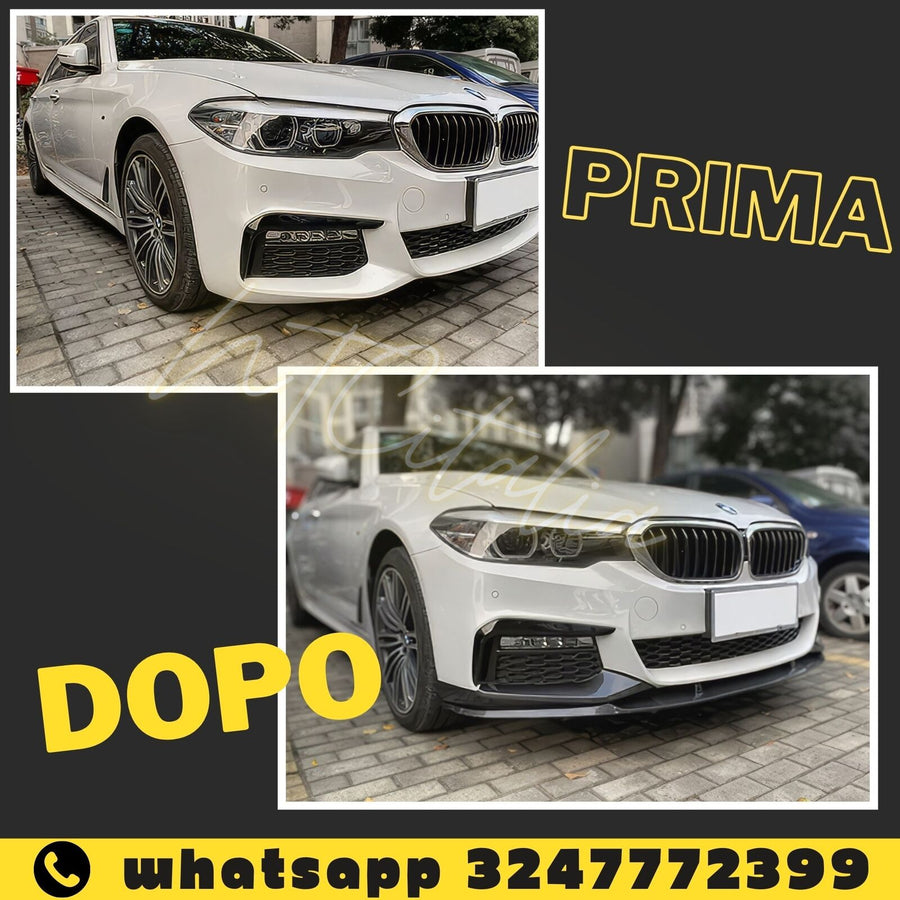 TOP Splitter Lama Spoiler Sotto Paraurti per BMW SERIE 5 G30 M5 LOOK Nero Lucido