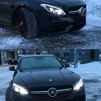 per Mercedes C W205 S205 14-18 Griglia Radiatore Nero Look AMG