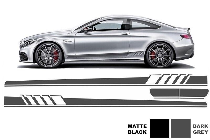 Decalcomanie laterali Adesivo in vinile Grigio scuro per Mercedes Classe C C205