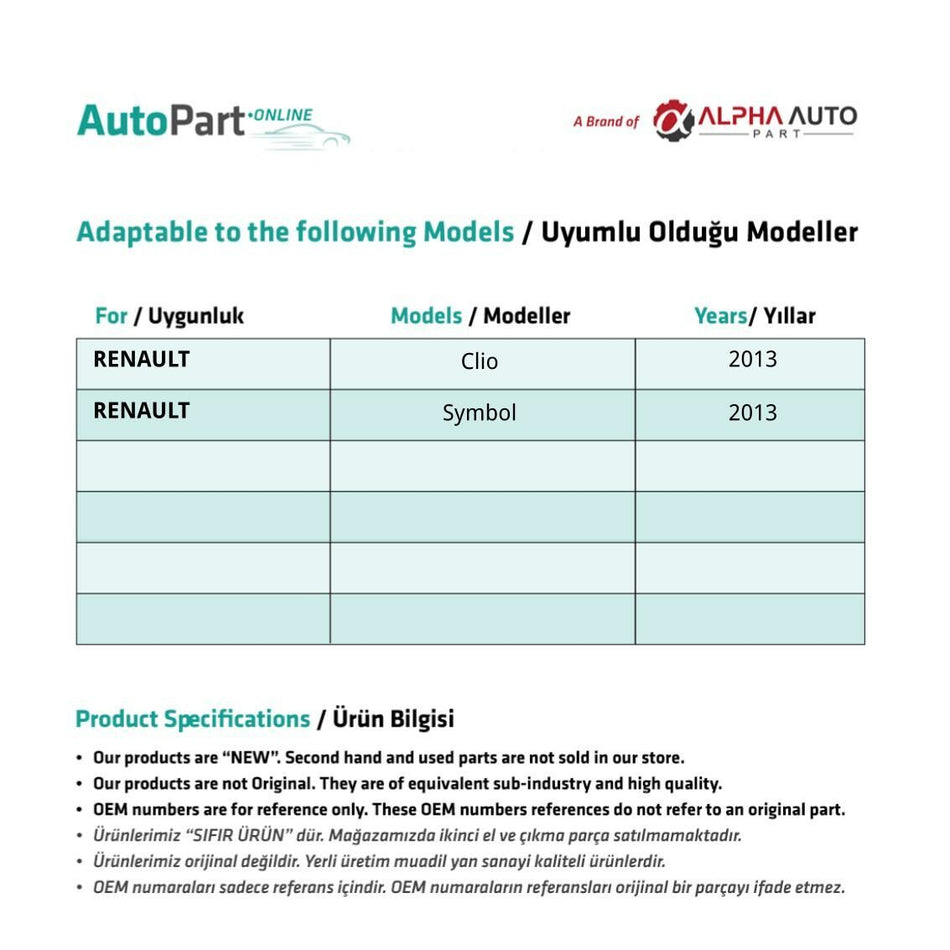 Kit Riparazione Alzacristalli Anteriore Destro Renault Clio/Symbol