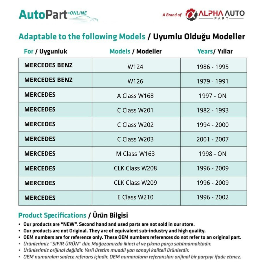 Bussole guida serratura porta Mercedes W124 W126 - 100pz