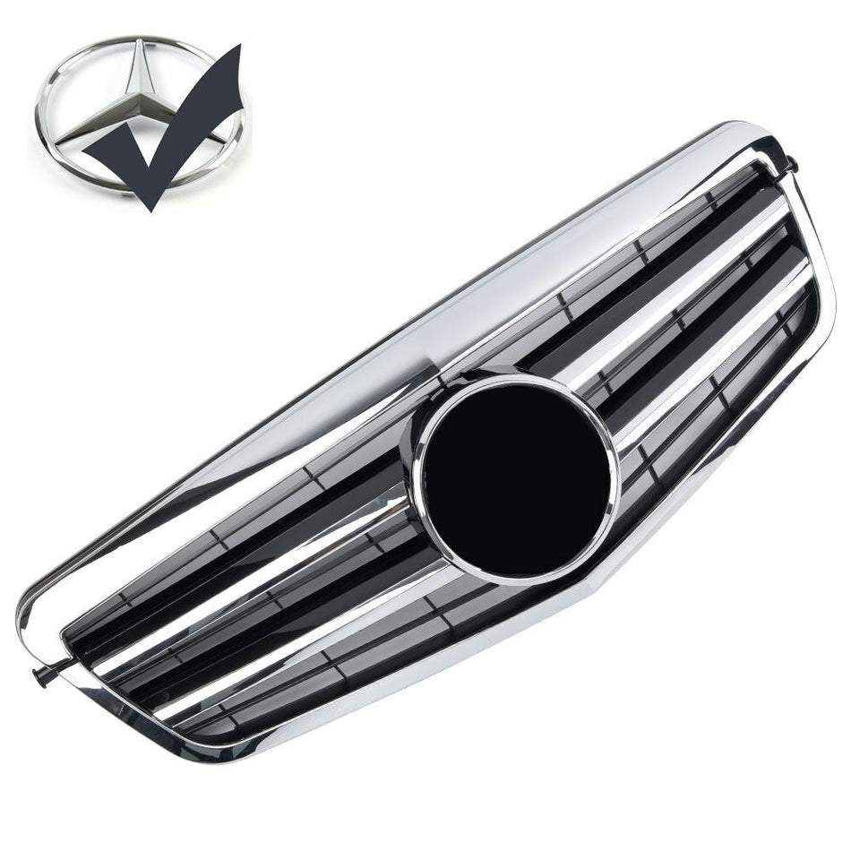 Griglia sportiva per Mercedes W212 S212 E FINO AL 2013 cromata nera AMG LOOK