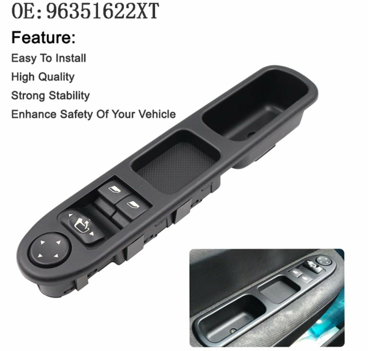 Pulsantiera interruttore console Alzacristalli Sinistro PEUGEOT 307 2000-2005...