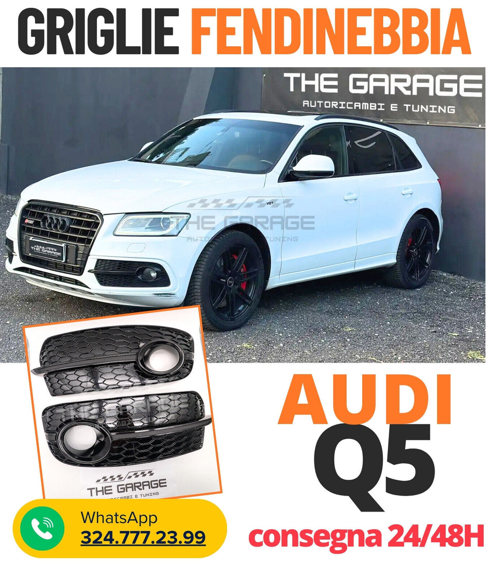 Griglie FENDINEBBIA Look RS per AUDI Q5 SUV, 8R Restyle 2012-2016 - TOTAL BLACK