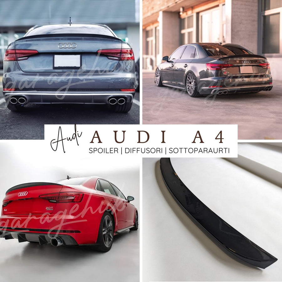 Spoiler✨RS LOOK✨Posteriore per AUDI A4 B9 Facelift da 2019 Berlina Alettone Nero